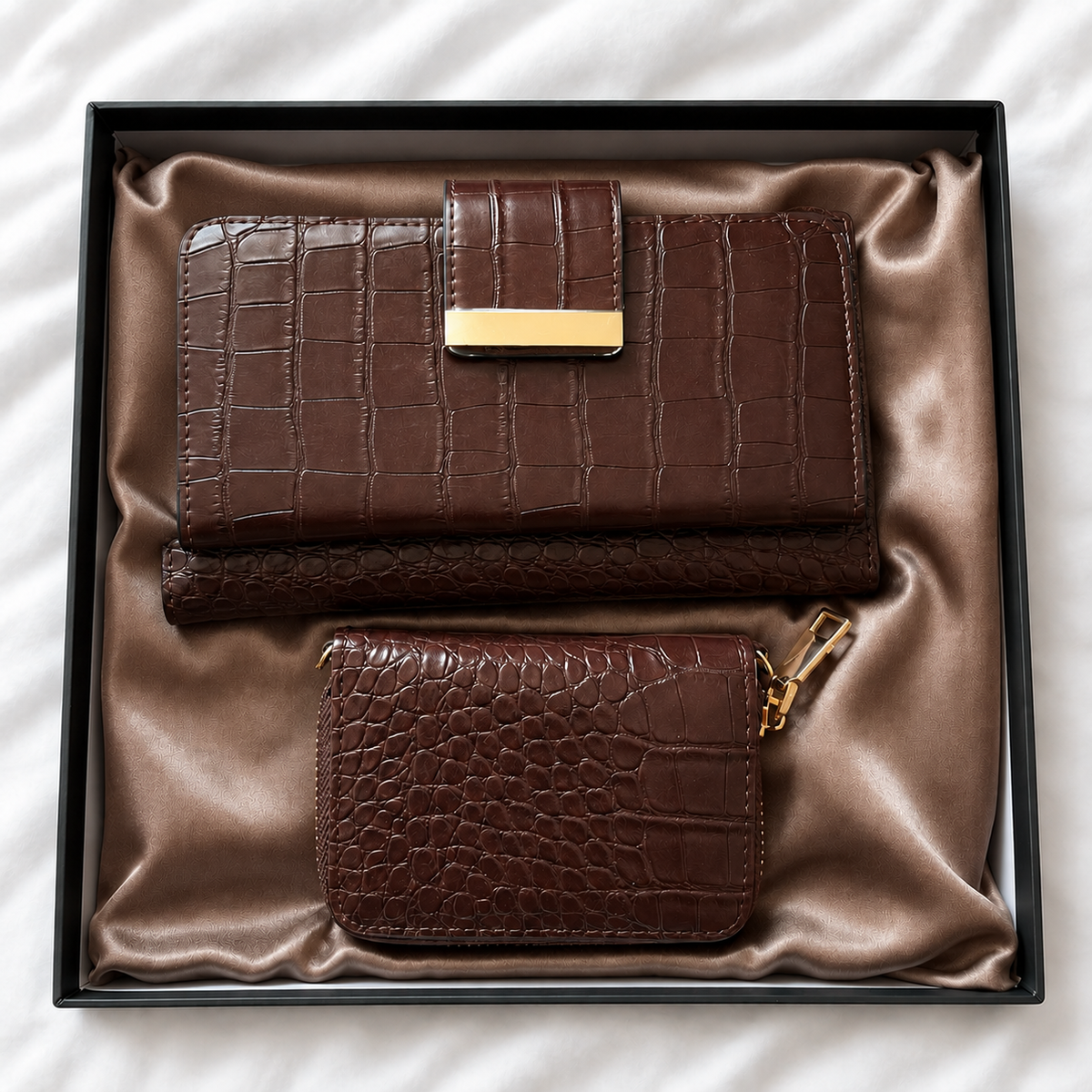 Conjunto de Carteiras Femininas Efeito Crocodilo