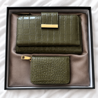 Conjunto de Carteiras Femininas Efeito Crocodilo