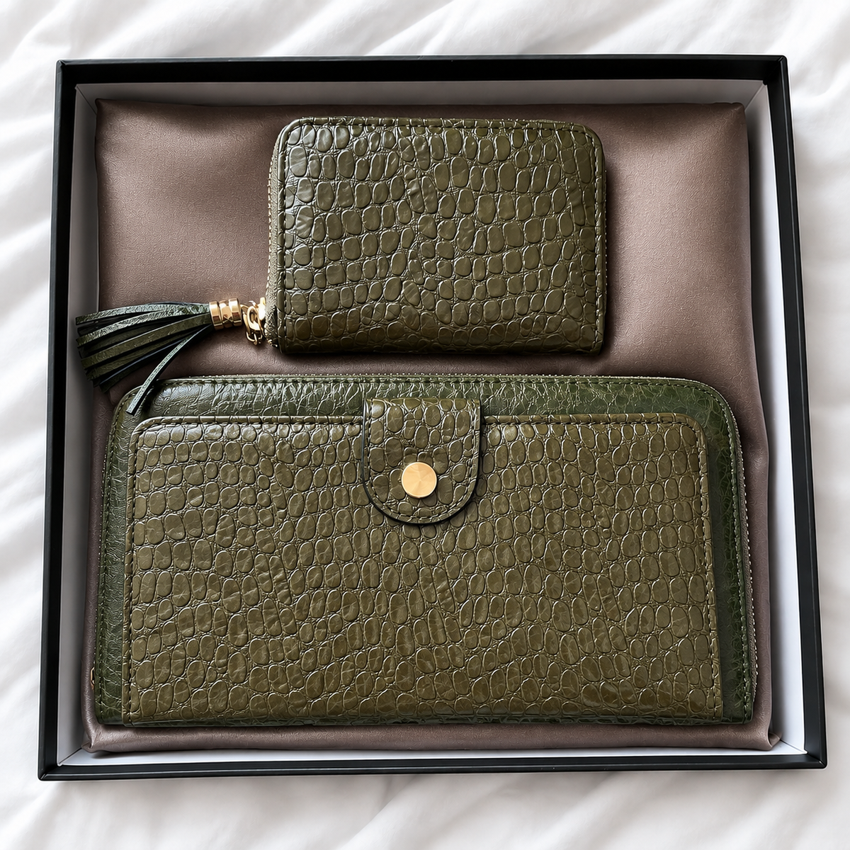 Conjunto de Carteiras Femininas Efeito Crocodilo