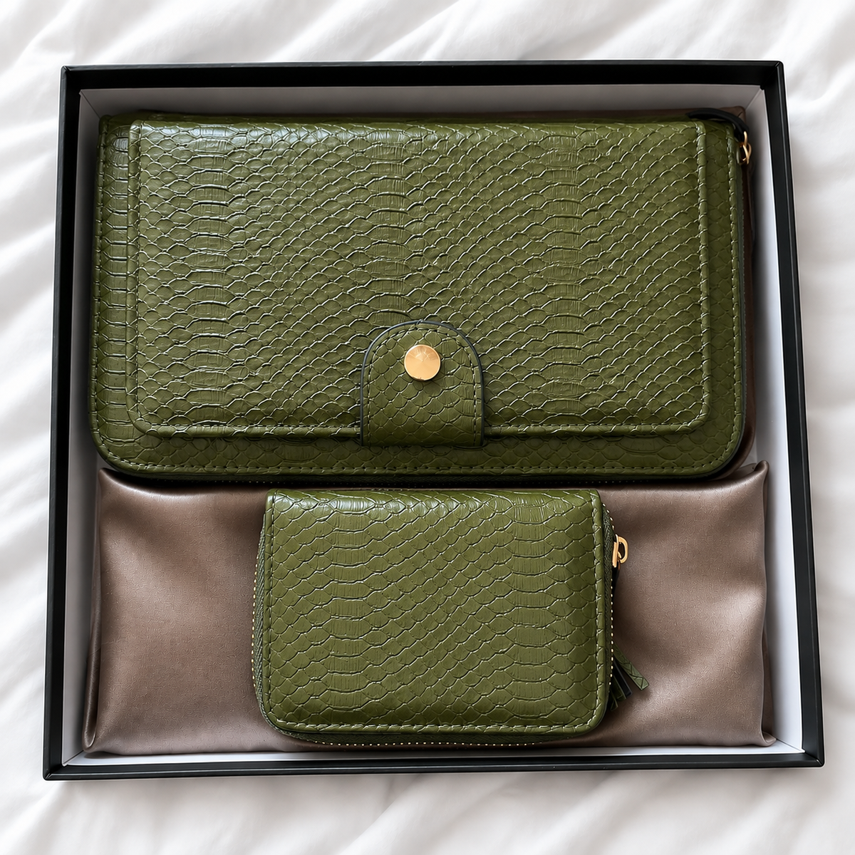 Conjunto de Carteiras Femininas Efeito Crocodilo