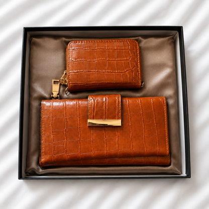 Conjunto de Carteiras Femininas Efeito Crocodilo