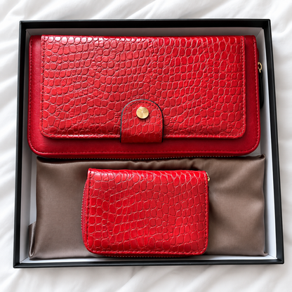 Conjunto de Carteiras Femininas Efeito Crocodilo